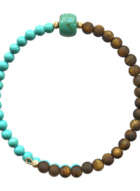 真品绿松沉香奇楠手串女