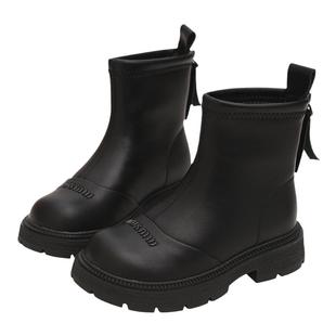 真皮女童短靴儿童单靴2025秋冬新款童鞋加绒二棉靴切尔西靴马丁靴