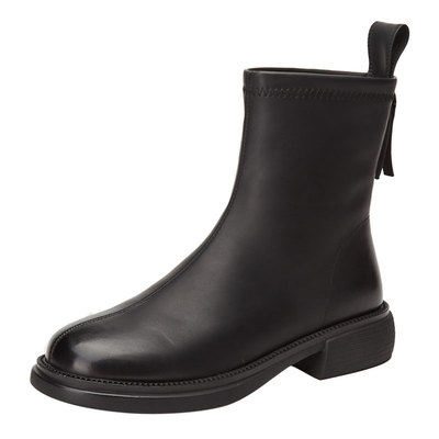 达芙妮平底马丁靴女软皮