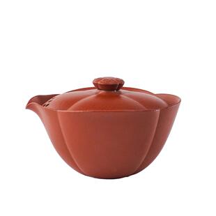 玉成窑非遗原矿紫砂海棠式大朱泥盖碗中式家用盖碗泡茶壶紫砂茶杯