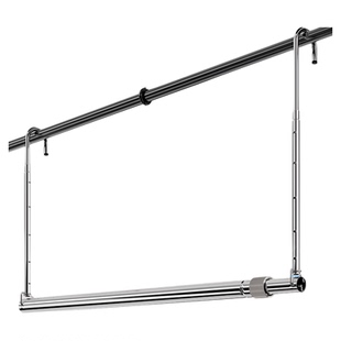 晾衣杆折叠伸缩晾衣架室内阳台家用晾衣杆子不锈钢升降晒被子神器