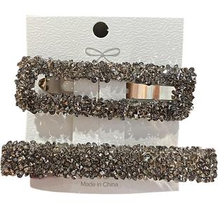 带钻水钻前额刘海一字侧边夹碎发夹子头饰头发卡子女鸭嘴bb后脑勺