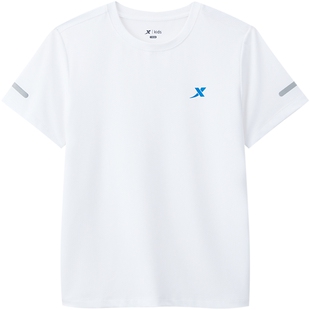 特步童装男童速干短袖T恤2026夏季新款儿童运动上衣大童透气夏装