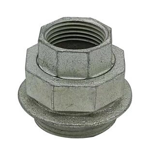 6分1寸双外丝活接头地暖分水器DN25铸铁暖气1.5寸对接头 玛钢管件