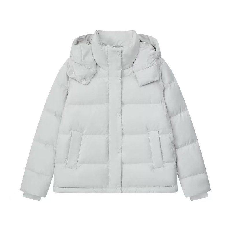 2025冬季新款5格羽绒服女短款连帽加厚保暖90%白鸭绒小个子面包服