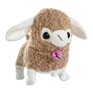 仿真叫声电动羊毛绒小羊羔会走会叫摇尾巴带铃铛公仔羊儿童玩具