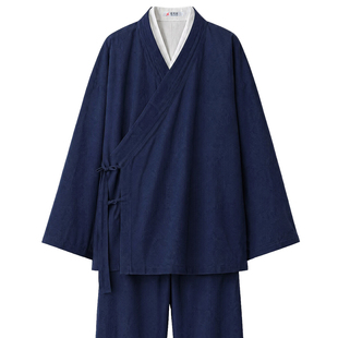 武当王也同款道袍cos服三清领道士服装男宽袖竹节麻道服女款居士