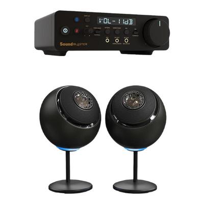 创新科技 发烧级声卡x5+同轴音箱pebble nova万元级音效喇叭家用