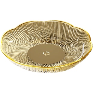 零食加厚盘小吃吐骨头盘碟家用餐桌垃圾渣盘碟子网红水果盘