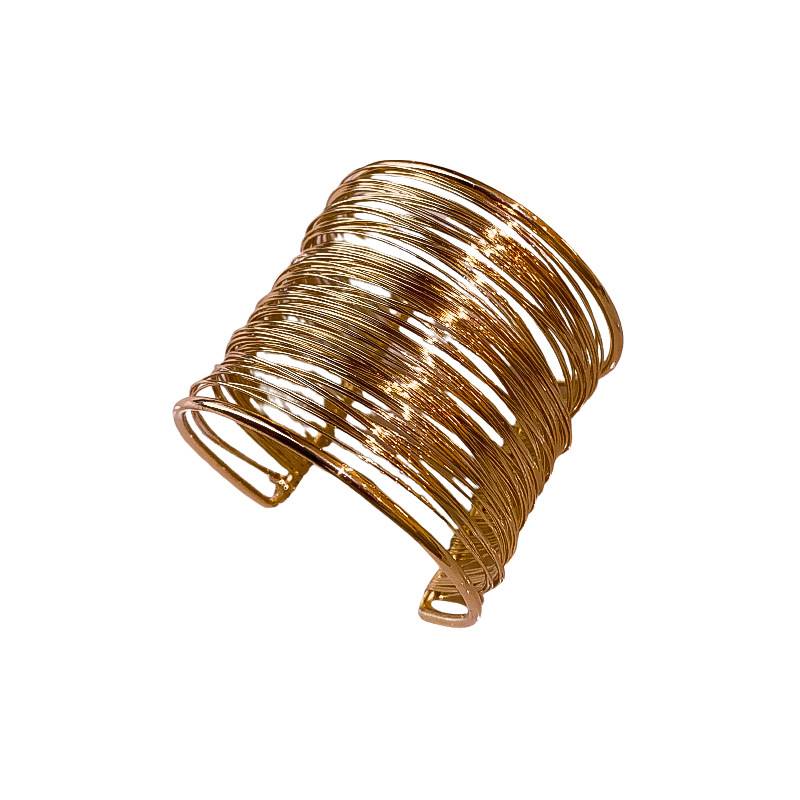 甜美多层镂空可调节开口金属手镯欧美时尚潮流简约百搭小众手臂女