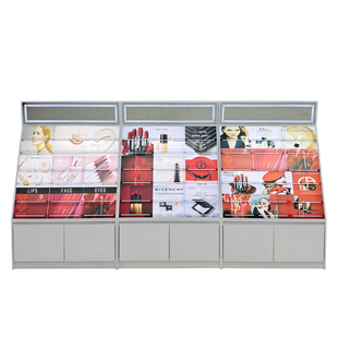 商场彩妆展示柜美妆店口红面膜护肤产品中岛货架化妆品小样陈列柜