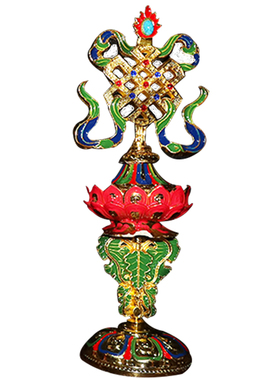 吉祥摆件藏传密宗莲花座彩绘佛堂