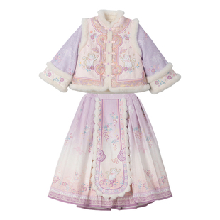 汉服女童冬装2026新品马年过年古装加厚儿童新中式女宝宝拜年服