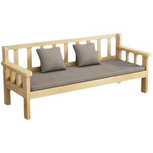 实木沙发中式客厅家用现代简约小户型阳台三人四人出租房靠背长椅