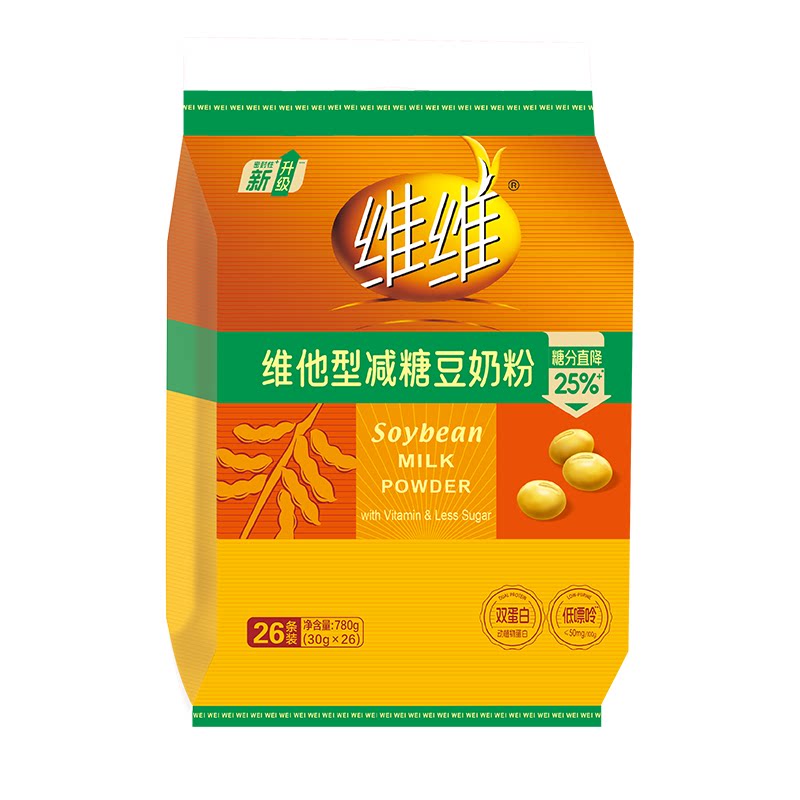 【百补】维维焕新减糖780豆奶豆浆粉营养速溶早餐冲饮官方旗舰店 粉早实拍商品图