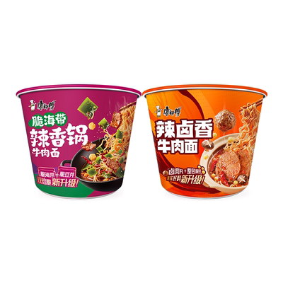 康师傅辣卤香辣香锅牛肉面2桶装