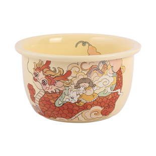 蓝莲花羡鸟文社龙年限定碗奶油风陶瓷餐具家用网红碗盘可爱一人食