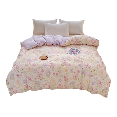 水星家纺100%纯棉被套单件150x200x230cm单双人全棉斜纹被罩1.8米