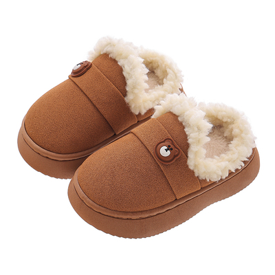 儿童棉拖鞋秋冬季男女童韩版绒面室内家居外穿美拉德加厚亲子宝宝