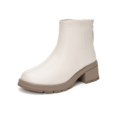 大东简约风高跟粗跟时装靴