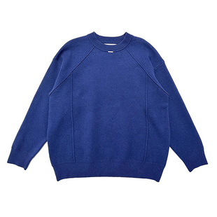 秋冬韩版百搭圆领抗起球针织衫圣诞安可拉红色毛衣男女情侣套头衫