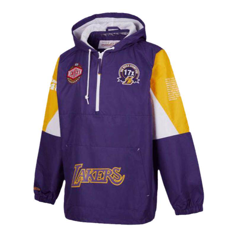 Mitchell&Ness卫衣湖人猛龙美式潮流防风户外运动连帽外套男女MN