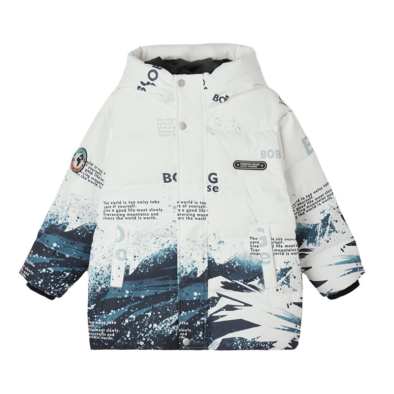 巴布豆童装男女中长款羽绒服儿童2025冬装新款滑雪服加厚极寒外套