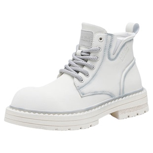 马克华菲马丁靴男款2026新款白色男士靴子秋冬男鞋增高切尔西短靴