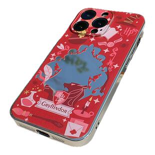 格兰芬多镜面斯莱特林手机壳哈利电镀银适用于安卓iphone17pro赫奇帕奇学院15创意13拉文克劳16e霍格沃茨波特