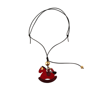 【马年限定】盐岛耳钉小红马真皮挂件包包挂饰长项链红色本命年