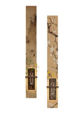 宋代美学砂岩水培绿植装饰画