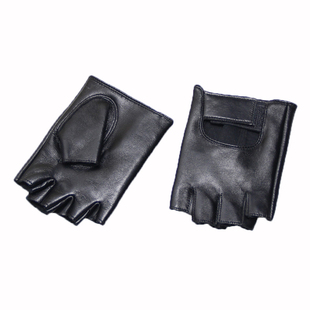 健身男士羊皮半指手套薄骑车开车户外防滑运动自行车露指手套女士