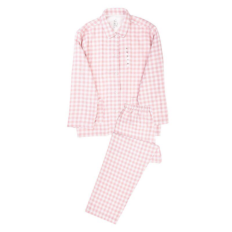 日式双层纱睡衣女纯棉家居服套装