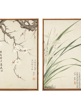 新中式风工笔花鸟墙壁客厅装饰画