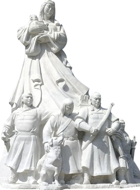 汉白玉石材蒙古族人物雕像