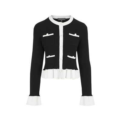 MARYLING黑白撞色针织衫