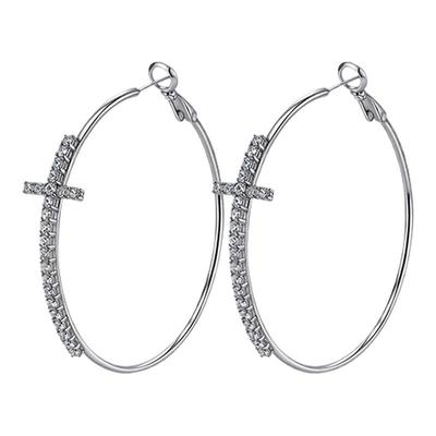 十字架大圈耳夹女无耳洞耳环