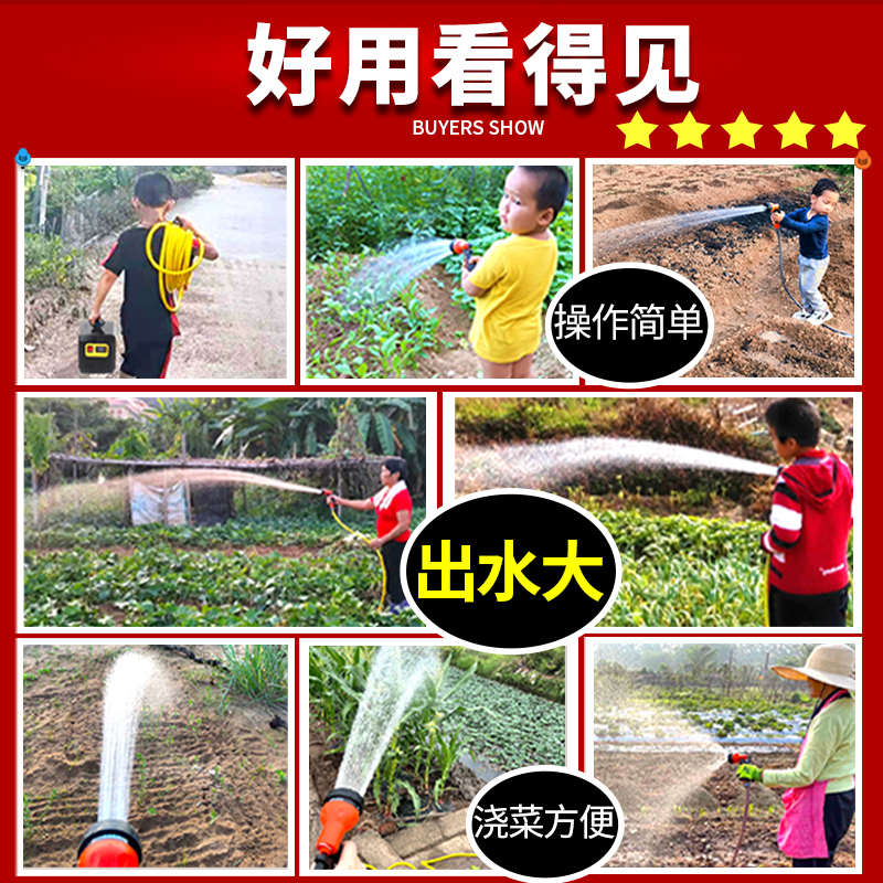 浇菜神器大功率家用电动抽水机农用灌溉菜园浇水浇地充电式抽水泵