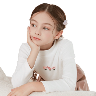 女童打底衫秋冬新款儿童长袖T恤中大童加绒内搭上衣纯棉秋衣童装