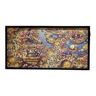 狸猫上河图拼图框1000片40.6*81.3猫的天空之城拼图裱框带卡纸