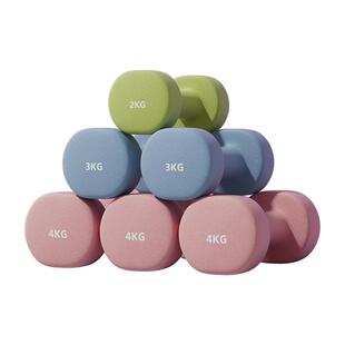 浸塑哑铃女士健身家用器材男士练臂肌瑜伽学生儿童纯铁防滑小哑铃