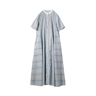 桑妮库拉/Sunny clouds 女式纯棉横竖条纹拼接连衣裙