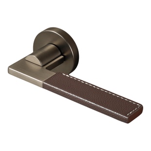 汇泰龙意式轻奢皮革房门锁卧室静音分体家用极简门把手室内DS1041