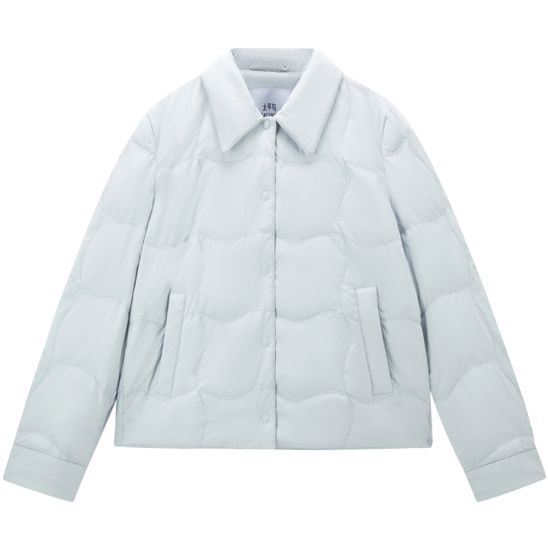 【轻薄奶布丁】太平鸟衬衫式羽绒服女25新女士保暖内搭短外套