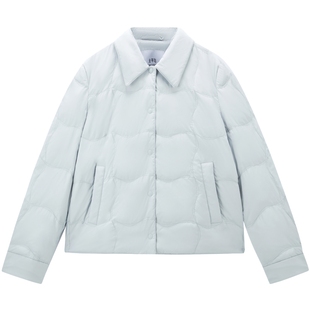 【轻薄奶布丁】太平鸟衬衫式羽绒服女25新女士保暖内搭短外套