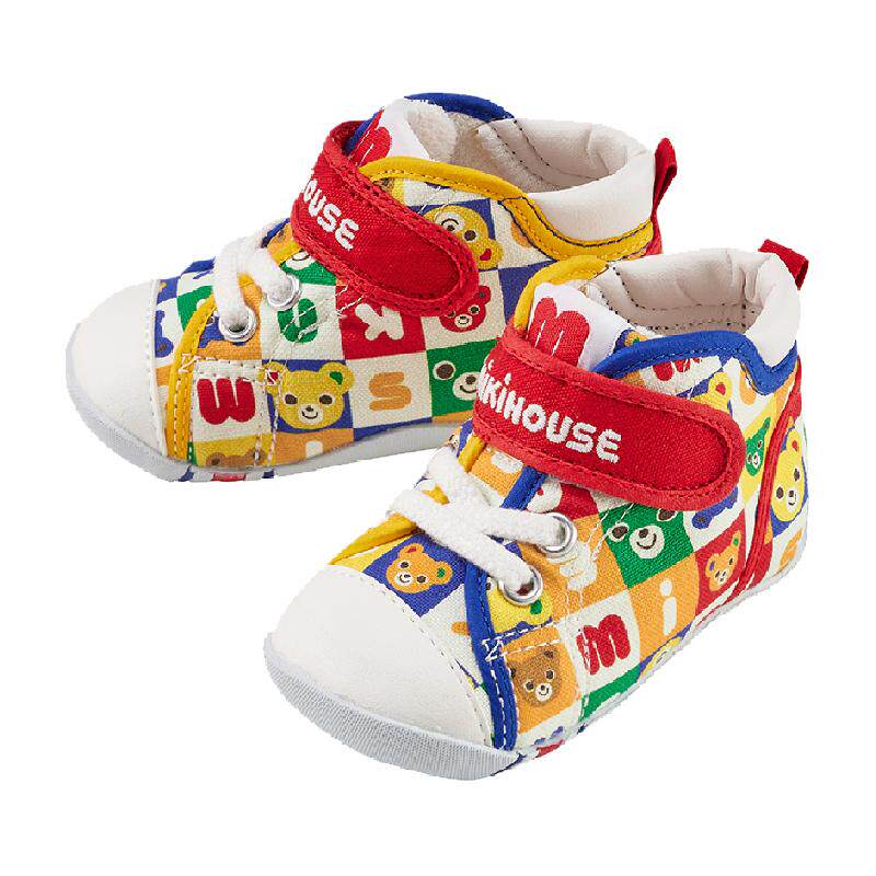 【商场同款】MIKIHOUSE宝宝学步鞋时尚小熊满印婴幼儿童鞋日本制