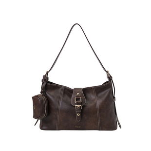 南风Chio2nd 太妃榛果腋下包包女大容量深棕色复古通勤单肩斜挎包