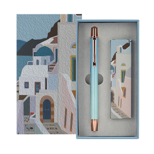 罗氏金属按动中性笔高颜值礼盒套装0.5子弹头碳素笔圆珠笔水笔学生用中性笔刷题笔手感好按压式签字笔重手感