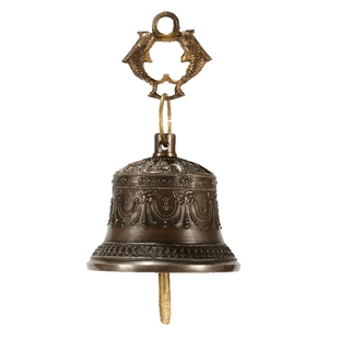 尼泊尔风铃挂饰 店铺迎宾铜铃铛挂件 夏日和风铃双鱼走廊屋檐铜钟