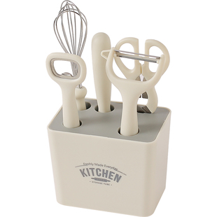 厨房小工具套装家用网红剪刀水果刀开瓶器削皮刀打蛋器六件套组合